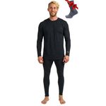 Merino.tech Merino Wool Base Layer Men Set - Merino Thermal Underwear Mens Top and Bottom Lightweight, Midweight, Heavyweight (Medium, 165 LITE Charcoal Grey)