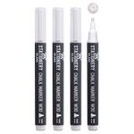 STATIONERY ISLAND White Chalk Pens for Blackboard, Liquid Chalk Markers for Chalkboard and Glass, Wipeable Marker Pens for Window Drawing - 3mm Bullet Nibs