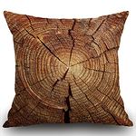 Smooffly Custom Wood Grain Pattern Cushion Cover Outdoor Furniture Decorative Linen Square Double Sided Printing Pillow Cover for Home Office Sofa Couch Car Garden 45 x 45cm 18 x 18 inches