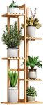 BMOSU Bamboo Plant Stand For Indoor Outdoor Plants Corner Plant Shelf Flower Stands Tall Plant Shelf 6 Potted Holder Shelf Plant Rack Potted Plant Holder Display Rack For Balcony Bedroom Living