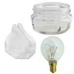 SPARES2GO Screw In Glass Lamp Bulb Lens Cover + Removal Tool + 40w Light Bulb compatible with Neff Oven Cooker