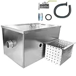 IHAYNER 9LBS Commercial Grease Traps Interceptor Grease Trap 5GPM Stainless Steel Grease Trap for Kitchen Restaurant