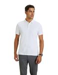 Symbol Premium Men's Super Soft Classic Polo T-Shirt: Regular Fit (SYP-A22-PL-01_White_M)