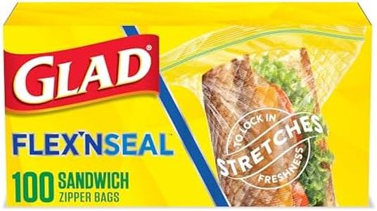 Glad FLEXN SEAL Food Storage Plastic Bags - Sandwich - 100 Count (Pack of 4)
