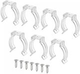 sourcing map T8 U Clips Holder Bracket Fluorescent Tube Light Fixture Plastic Pipe Clamps with Screws for LED Bulbs Ceiling Lamp, Pack of 10