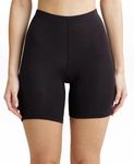 Jockey 1529 Women's High Coverage Super Combed Cotton Elastane Stretch Mid Waist Shorties with Concealed Waistband_Black_L