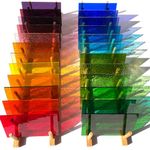 LITMIND 24 Sheets Transparent Stained Glass Variety Pack - 4 x 6 Inch Cathedral Art Glass for Mosaic Crafts & Supplies, Assorted Colors Glass Sheets for Stunning Stained Glass Projects