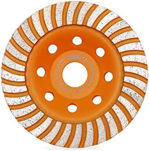 BGTEC Diamond Cup Grinding Wheel, 5 Inch/125MM Turbo Row Concrete Diamond Grinder Disc for Angle Grinder, Polishing and Cleaning Granite Marble Masonry Stone