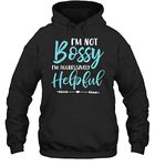 Lunar Zone I'm Not Bossy I'm Aggressively Helpful I Am The Boss Unisex Hoodie Gift Women Men Hoodie (Black;S)