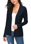 EXCHIC Women's Long Sleeve Open Front Lightweight Knitted Cardigan (M, Navy Blue)