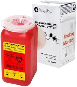 MailBack 1.4 Quart PureWay Sharps Container Disposal System - [PrePaid Return Label Included] for Home, Travel, Professional, and Personal Use