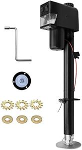 RVMATE Electric A-Frame Trailer Jack up to 3500lbs Heavy Duty RV Electric Power Tongue Jack with Accessories Manual Crank Handle and Level, 18" Lift, 12V DC and Bright LED Lights, Black