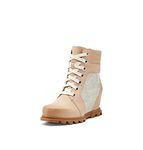 SOREL Women's Joan of Arctic Wedge III Lexie Boot — Waterproof Leather Wedge Boots, Natural Tan, Gum 2, 9