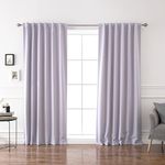 Best Home Fashion Thermal Insulated Blackout Curtains - Back Tab/Rod Pocket - 52" W x 96" L - Lilac (Set of 2 Panels)