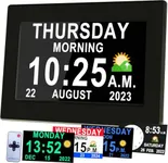 【2024 New】 7 Inch Large Digital Clock with Auto DST, 20 Custom Reminders, AM/PM, 10 Levels Night Dim, 8 Colors 3 Display Modes,10 Levels Volume, Perfect Organizer for Home & School