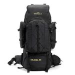 Tripole Colonel 80 Litres Rucksack + Detachable Day Pack, Black