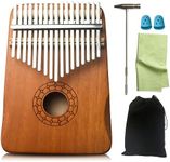 BAIRUTONG 17 Key Kalimba Thumb Piano | Mahogany Mbira, and Ore Steel Tines, with Tuning Hammer, Finger Covers, Key Stickers and More Included,Great Gifts for Kids and Adults