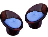 ANJWAR Tub Chair with Complimentary Cushions Set of 02 (Standard, Rosewood)