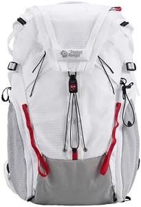 VSGO Pocket Ranger Outdoor Backpack - Expandable, Suitable for Outdoor Activities, with 24 Attachment Points (White, 35-42L)