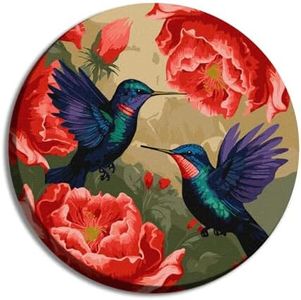 Wizardi Painting by Numbers on a Stretcher kit - Colourful Hummingbirds KHO-R1048 Ideyka
