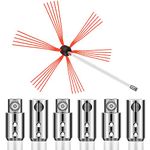 VEVOR Flexible Chimney Sweep Rods 23FT Chimney Cleaning Kit Nylon Sooteater Chimney Cleaning Kit Flexible Brush Head Chimney Sweeping Rods Easy Connecting Chimney Brush With 7 White Rods