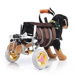 Sobotoo Pet Wheelchair, Adjustable Dog Wheelchair Cart Disabled Dog Assisted Walk Car Pet Hind Leg Exercise Car for Hind Legs Rehabilitation Dog Walk 2 Wheels (Coffee)