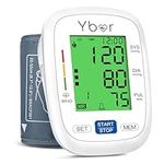 Ybor Blood Pressure Monitor for Home Use, Digital Upper Arm Blood Pressure Machine with 2x99 Memory Large Backlit Screen Display,Automatic Bp Machine Monitor with Large Cuff 22-44cm-White