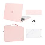 MOSISO Compatible with MacBook Pro 13 inch Case M2 2023, 2022, 2021-2016 A2338 M1 A2251 A2289 A2159 A1989 A1708 A1706,Plastic Hard Shell&Bag&Keyboard Skin&Webcam Cover&Screen Protector,Chalk Pink