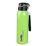 Cello Gym Star Thermosteel Water Bottle, 650ml, Green | 24 Hours Hot and Cold Flask | Leak Proof | Office Bottle | Sports | Home | Kitchen | Hiking | Treking | Travel