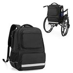 SAMDEW Wheelchair Backpack, Wheelchair Bag to Hang on Back, Manual & Motorized Wheelchair Bag for Adults, Accessories Bag for Wheelchair, with Thermal Insulation Pocket for Medicine Storage, Bag only