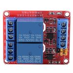 Yosoo Health Gear 12V Relay Board, 2 Channel Optocoupler Relay Module High and Low Level Trigger(12V)