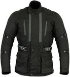 Texpeed Mens Black Motorcycle Motorbike Biker Waterproof Jacket With CE Armour (EN 1621-1) L