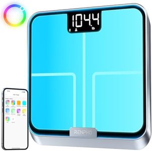 Bilancia Pesapersone RENPHO Chroma, Bilancia Pesapersone Digitale con Promemoria di Peso, Bilancia Bluetooth Intelligente, Colori Bilancia Personalizzabili, Ricaricabile, Rivestimento ITO, 180 kg