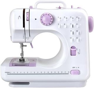 M MUNCASO Sewing Machine for Beginners,12 Stitch Electronic Sewing Machines,Mini Sewing Machine Double-line Two-speed Reverse Stitch with UK Plug