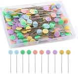 LUTER 200pcs Flat Flower Head Pins with a Storage Box Quilting Pins for Sewing Assorted Colors Decorative Pins for Dressmaker Craft Sewing Projects