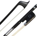 ARCRAW Carbon Fiber Cello Bow 4/4 Full Size Ebony Frog Natural Horsehair for Teacher Student Professional Carbon Bow