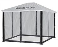 DOOSARG Gazebo Mosquito Netting, 10x10 Canopy Mosquito Netting, Universal Replacement Mosquito Netting Screen Walls, (Mosquito Net Only, Black)