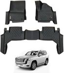 AUSGO Car Floor Mats Compatible with Toyota Landcruiser 300 LC300 2021-Onwards, Heavy Duty All-Weather 5D TPE Floor Liners with Door Sill Coverage