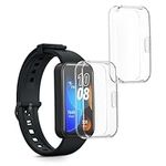 kwmobile Case Compatible with Huawei Band 9 / Band 8 Case - 2x TPU Silicone Fitness Tracker Cover - Transparent