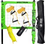 Park & Sun Sports Spectrum Classic: Adjustable Professional Outdoor Volleyball Net System, Green Net - Ideal for Beach, Grass, and Backyard Games - Durable, Easy Setup, Anti-Sag, Portable