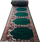 ZARACARPETS; 'can Change The Floor Washable Janamaz Prayer Carpet Rolls for Mosque(Masjid) and Hall Size 4x60 feet Runner 0.5 inch Thickness-Mehrab Green