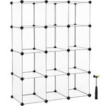 SONGMICS Cube Storage Organizer, 12 Cube Closet Organizers 36.6 x 12.2 x 48.4 Inches, White ULPC34L