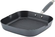 Anolon Advanced Home Hard Anodized Nonstick Deep Square Grill/Griddle Pan with Pour Spouts, 11 Inch - Moonstone