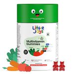 Little Joys Multivitamin Gummies | 2-6 Years | 60 Gummies | With 12 Vitamins & Minerals | Improves Immunity, Bone health & Antibody Production | No Added Sugar | Strawberry Flavour