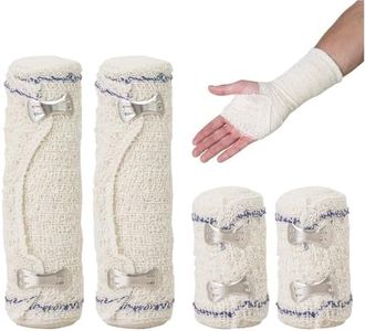 VEGCOO Lot de 4 Bandage Medical, Bandage Extensible, 7.5 cm/15 cm x 4,5 m, avec Clip en Métal, Bandage Hypoallergénique, Bande de Crêpe pour Blessures Sportives, Écorchures, Soins Postopératoires