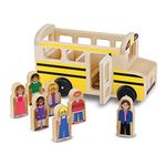 Melissa & Doug School Bus Wooden Play Set With 7 Play Figures | School Bus Toys For Kids, Toddler Toy For Pretend Play, Classic Wooden Toys For Kids