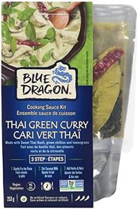 Blue Dragon, Thai Green Curry, 3 Step Meal Kit, Cooking Sauce, Authentic Thai Curry, Vegan, No Artificial Flavours, 253g, Red Curry