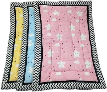 Fabrify Baby Mattress | Sleeping Mat | New Born Supper Soft Mattress |Godadi | Quilt | Cotton Sleeping Mat For New Born Baby (0-1 Year) Pack of 3, Multicolored,Tight Top