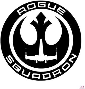Artstickers Vinilo Adhesivo para Coche, Ventana, Pared u Ordenador, diseño de la Resistencia de Star Wars, Rogue Squadron. Color Negro. Regalo Spilart, Marca Registrada