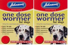 Johnson's One Dose Easy Wormer for Dogs and Puppies, 8-40 kg (Pack of 2)